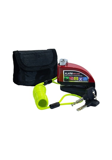 Disk Kilit Hsb125 Kırmızı Alarmlı Kablolu
