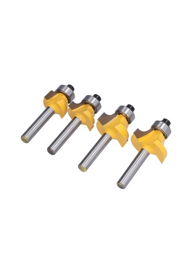 Maiyame 4'lü Ahşap Yuvarlak Kenar Düzeltici Takımı, 1/4 İnç Saplı, Farklı Boyutlarda, Ev Dıy Ve Ahşap İşçiliği İçin