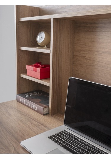 Hazar Kitaplıklı Çalışma Masası 110x60x137cm Ceviz