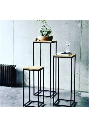 Çiçeklik Zlf Dekoratif Kule Model Metal Transmisyon Çelik Siyah S