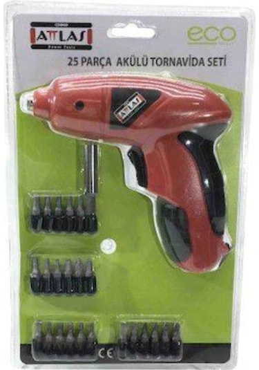 Attlas ECO 15588S 4.8 V Şarjlı Tornavida Seti 25 Parça