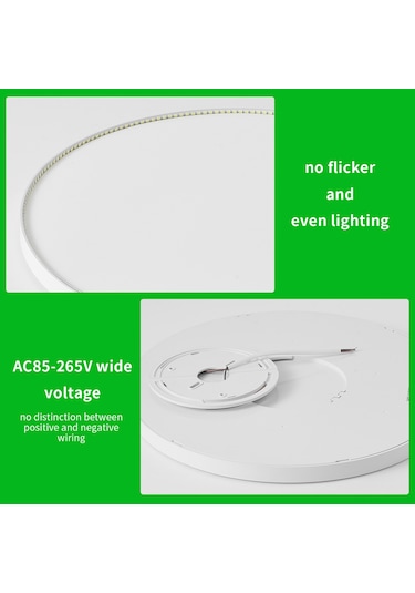 Neevoyu 24w Dairesel Tavan Işığı, 6500-7000k Beyaz Işık, Ac85-265v Girişi, Plastik Malzeme, 20.000 Saat Ömür Beyaz