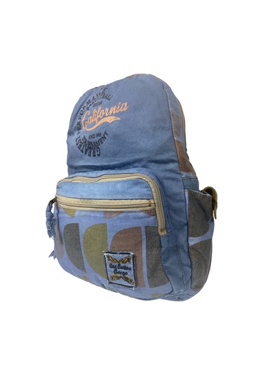 Kaliteli Renkli Vintage Disayn Günlük Sırt Gezi Okul Seyahat Çantası 31 Cm X 41 Cm Mavi