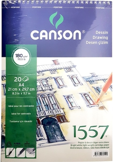 Canson 1557 Desen Çizim Defteri 180Gr. 20 Yaprak. A4