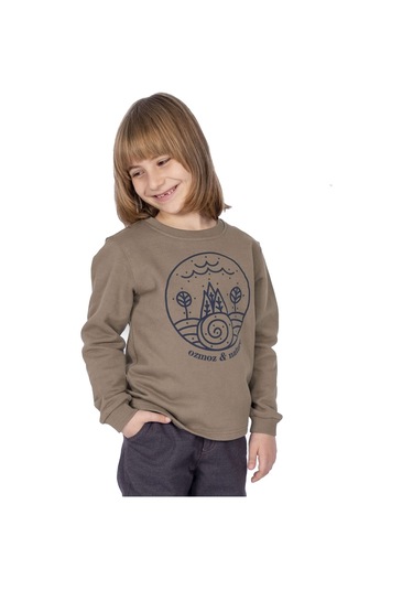 Organik Erkek Çocuk Sweatshirt 001 Koyu Yeşil