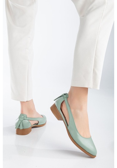 Volpen Cilt Kısa Topuk Ayakkabı Mint Yeşil Yeşil