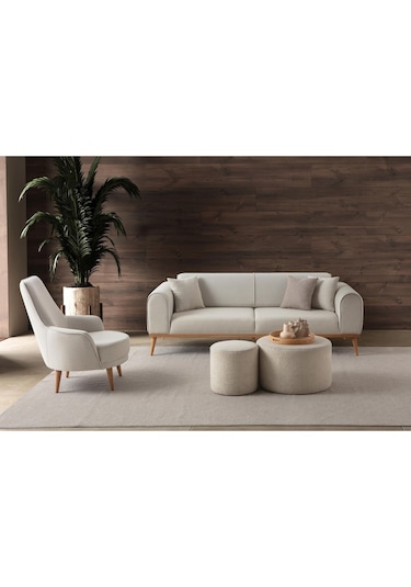 Rebull 3+3+1+1 Koltuk Takımı Bej