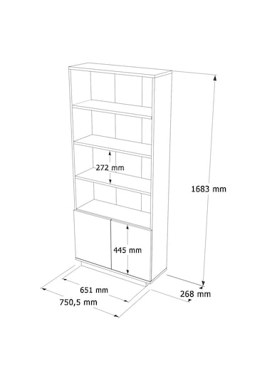Robin Home Çalışma Masası + Kitaplık 2'li Set Çam- Beyaz Beyaz