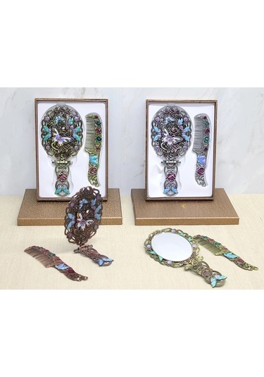 Kelebek Katlanabilir Ayna Ve Tarak Seti Büyük Boy Alk4981