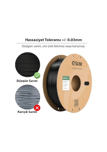 Esun Pla-hs Siyah Filament 1.75mm 1kg - Yüksek Hız Uyumlu Pla+
