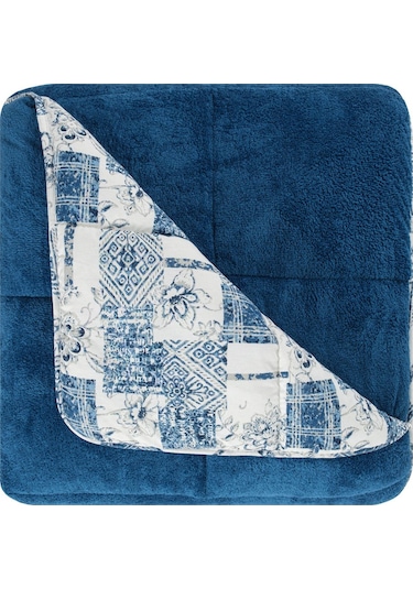 Battal Wellsoft Yorgan Çift Taraflı Yastık Kılıflı 215x235 Cm Mavi