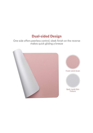 Su Geçirmez Mouse Pad 27x21cm, Pu Deri Çift Renkli Kare Mouse Pad