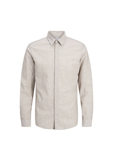 Jack & Jones Slim Kalip Keten Karışımlı Gömlek - 12268964 Crockery