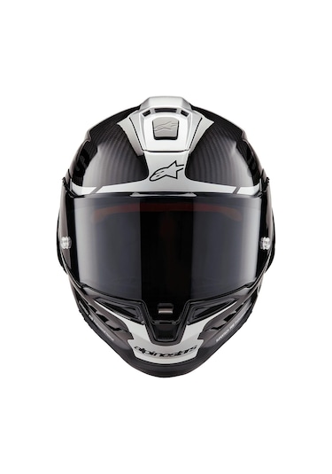 Alpinestars Supertech R10 Carbon Element Spor Motosiklet Kaskı Siyah Gümüş