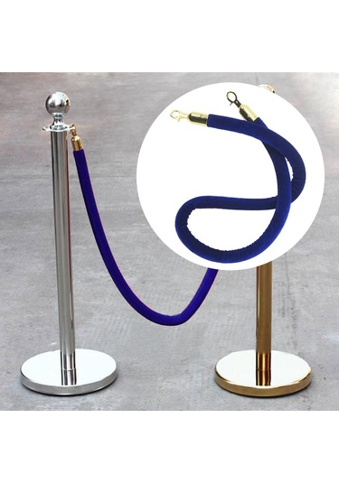 Suntek 59 Inç Kalabalık Kontrol Bariyer Halatı Şık, Kuyruk Altın Çırpı Kancası