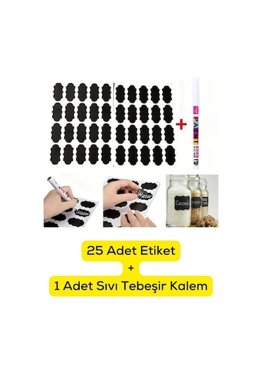 Mithra Life 25 Adet Kavanoz Baharat Kalemli Sticker Etiketi Mıt1102