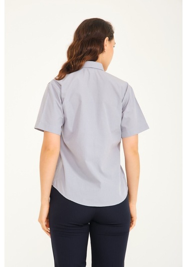 Kadın Yazlık Koyugri Gömlek Koyugri