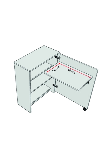 Asra Trend Mutfak Kiler Dolabı+katlanır Masa Md003 Retro Taş