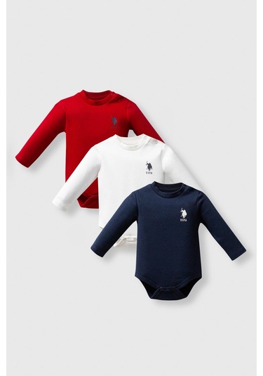 U.s. Polo Assn. Erkek Bebek 3'lü Body Set Lacivert-1679 Lacivert