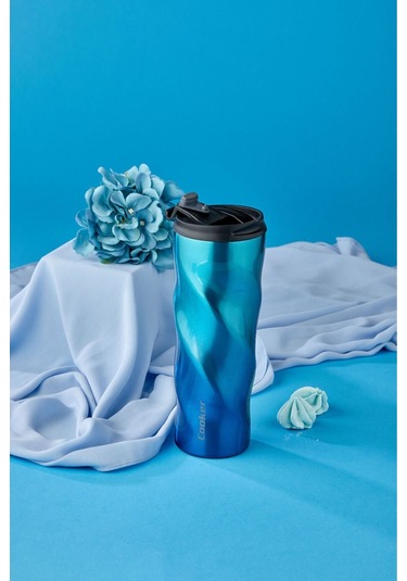 0.50 Lt Colorstay Twist Paslanmaz Çelik Termos Kamp Ofis Piknik Termosu Mavi