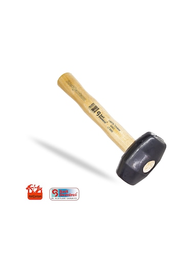 Sait Demirci Lastik Tokmak Ahşap Saplı 60 MM