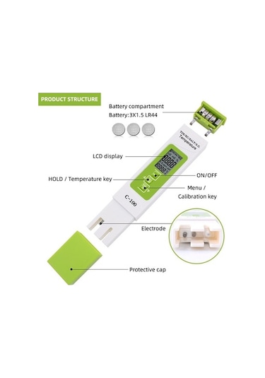 Novahub Portatif Kalem Tipi Ph Ölçer Akvaryum & Yüzme Havuzu Su Kalitesi Test Cihazı