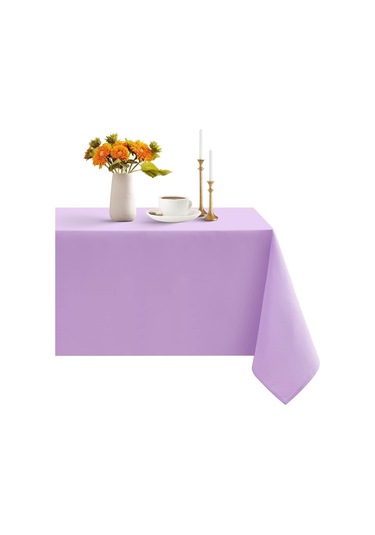 Sıvı Geçirmez Dertsiz Keten Masa Örtüsü Lila