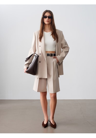 Dilvin 60792 Blazer Ceket-bej Bej