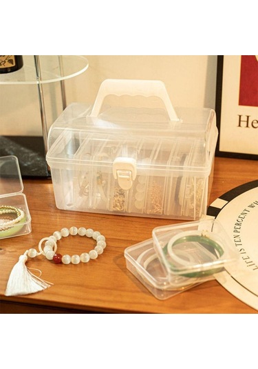1 Adet Masaüstü Saklama Takı Saklama Kutusu Şeffaf Plastik Kasa Dayanıklı Bileklik Kutusu Şeffaf