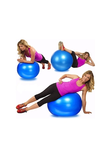Büyük Boy Pilates Topu 65 CM Pilates Topu + Pompa Fuşya
