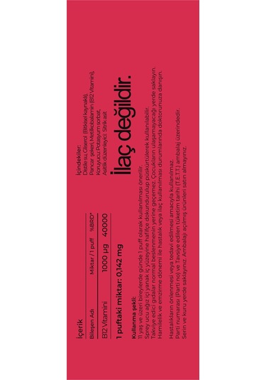 Vitavy B12 Vitamini Sprey 10 ML 75 Puff