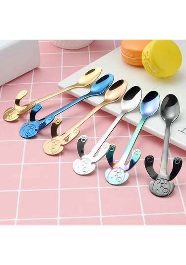 Konesam 304 Paslanmaz Çelik Köpek Figürlü Kupa Tabanlı Karıştırma Kaşığı - Kahve/çay İçin Yeniden Kullanılabilir, Yıkama Makinesine Uygun Diğer