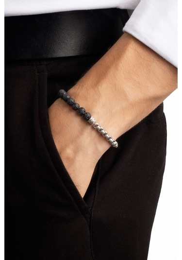 Lav Taşlı 22 Cm Çelik Erkek Bileklik