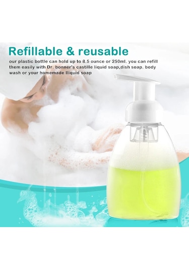 100 Ml-30/60/100/150 Ml Şeffaf Köpük Şişe Sıvı Sabun Şanti Köpük Noktaları Şişeleme Şampuan Losyon Duş Jeli Köpük Pompası Şişeleri