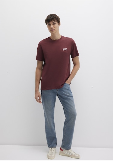 Mavi - Mavi Logo Baskılı Bordo Tişört 0611714-70396 Bordo