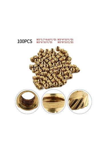 Novahub 3d Yazıcı Donanımı İçin Dişli Insert Bakır Somun Tipi Pirinç M3 8 5 M3 8 5