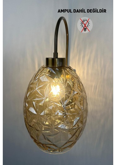 Veltro Bal Rengi Cam Aplik Duvar Lambası Modern Otel Cafe Vintage Salon Yatak Odası Merdiven Retro Bal