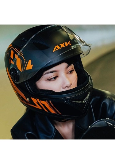 Pazly Tam Yüz Motosiklet Kaskı - Abs, Çift Vizör, Boyun Atkı, Toz Torbası, Kırmızı/mavi/turuncu, 550-620 Mm