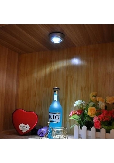 Buffer Kablosuz Spot Pilli Dokunmatik Led Lamba 3 Ledli Dolap Lambası Renk