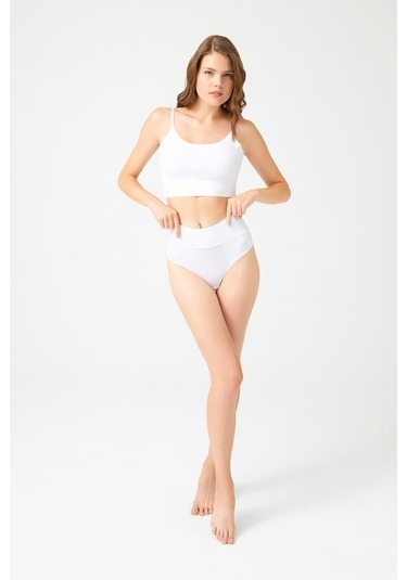 Pamuklu Yüksek Bel Toparlayıcı Kadın Tanga Külot 3'lü Paket Renkli-1 Çok Renkli