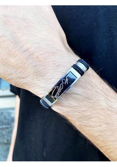 Atatürk İmzalı Kemer Kordon Çelik Bileklik scb22