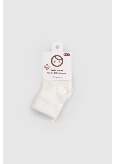 Organik Bebek Çorabı Ekru Ekru