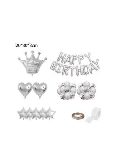 Taç Doğum Günü Balon Seti Folyo Doğum Günü Balonları Diğer