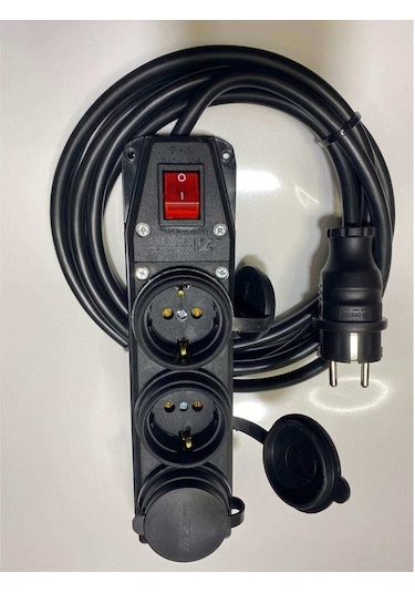 Mutlusan 3'lü Anahtarlı Priz 3x1.5 mm Uzatma 20 MT