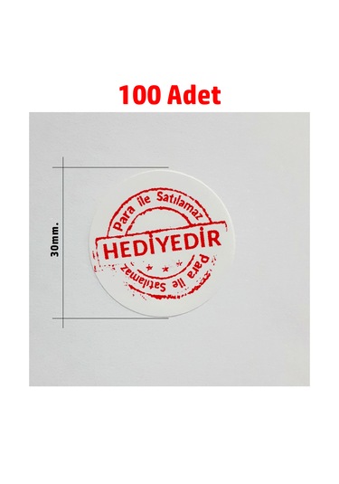 Hediyedir Para İle Satılamaz Uyarı Etiketi Sticker Yapışkanlı 100