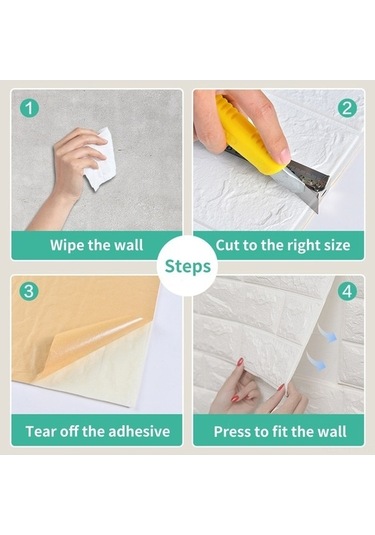 Opulentliving 3d Kendinden Yapışkanlı Duvar Paneli - Mutfak/yatak Odası, Su Geçirmez Dekor 70x77cm