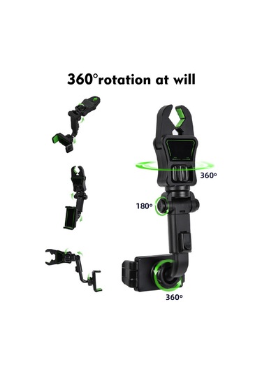 Mufunye Yeşil Abs Araç Telefon Tutucu, Kolay Kurulum, Tüm Telefon Modellerine Uyumlu, Crab Klips Tasarımı, 30mm Maksimum Klem Mesafesi