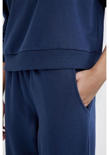 Defacto Regular Fit Normal Kalıp Basic İçi Kalın Polarlı Kadın Eşofman Takımı D8022AXNSNV241 - Lacivert