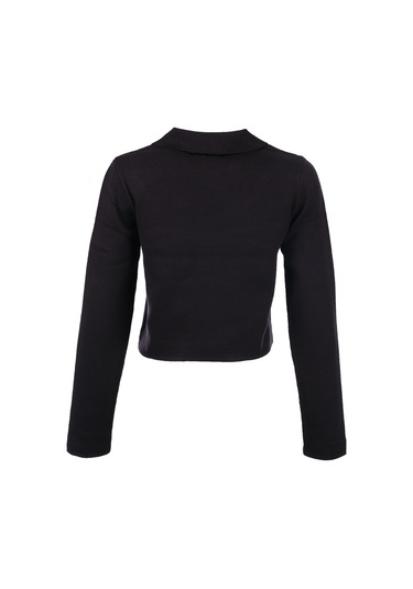 Unique Mode Minimalist Crop Hırka: Uzun Kol, Günlük Tarz Siyah