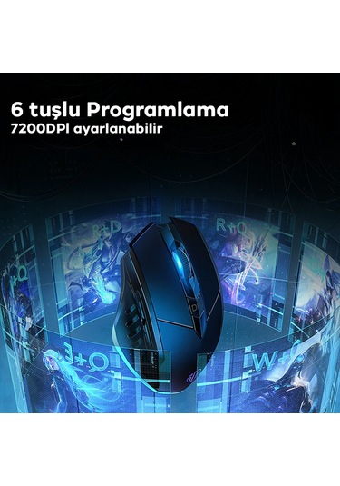 İnphic W1 Sessiz Tıklama Özellikli Ergonomik Kablolu Oyun Mouse Fare 1200/7200dpı W1